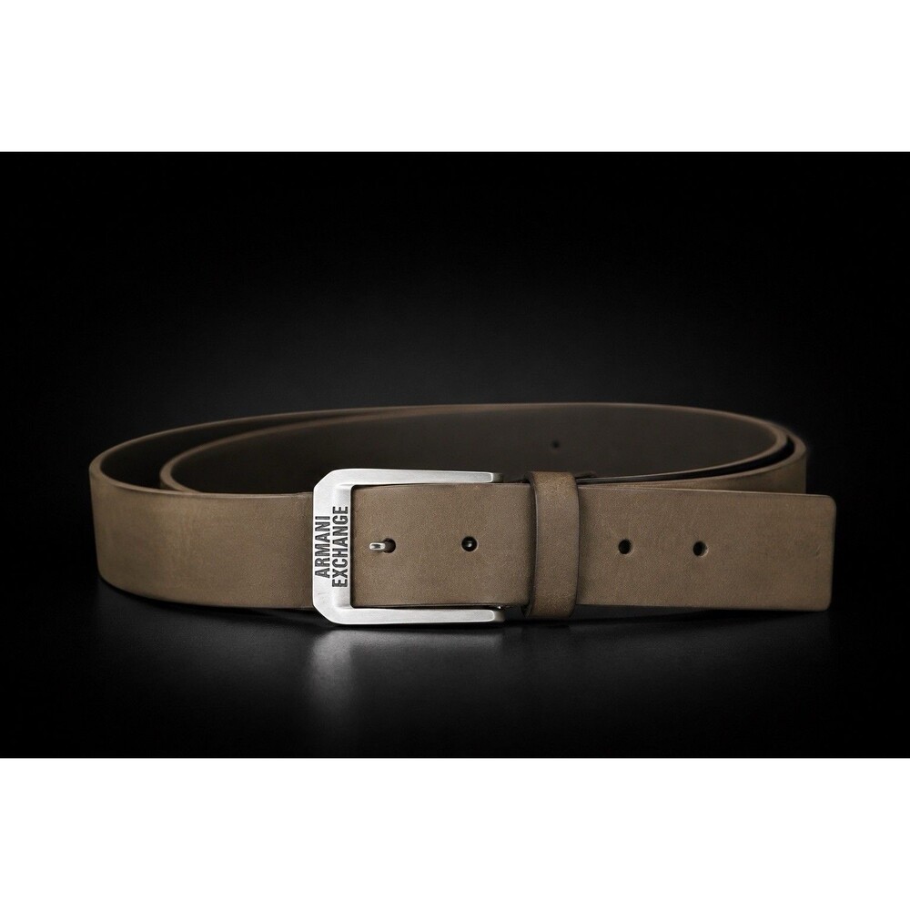 Armani Exchange A|X Genuine Leather Brown Belt One Size XL Made Romania